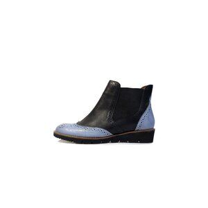 GIROTTI Boot WINGTIP Ankle Boots 10 WOMENS Black & Blue Handcrafted